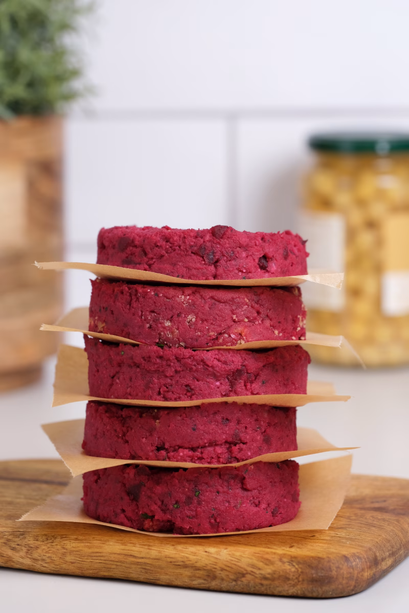 Burger di ceci e barbabietola
